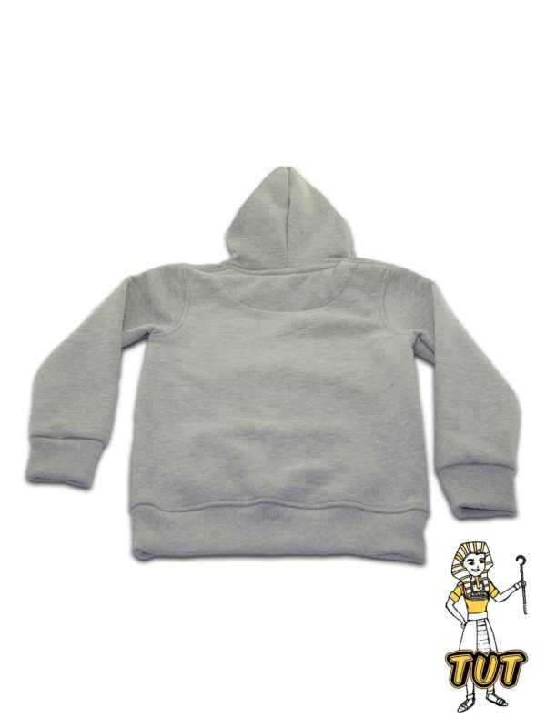 TUT Hoodie Sweatshirt Long Sleeve Kid 06 Gray T1HOK06GR00000 Back Character Yellow Egyptian Kings Ticket Cord