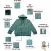 TUT Hoodie Sweatshirt Long Sleeve Kids size 06 Green T1HOK06GN00000 Front Product Details neck original double stitching for durability inner washing instructions long lifetime material your comfort pouch pocket waistband and cuffs photo color matching draw cord layers warmth single stitch flexibility