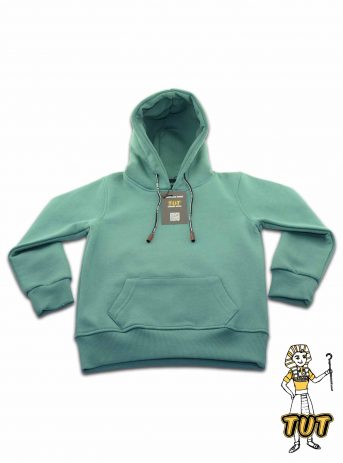 TUT Hoodie Sweatshirt Long Sleeve Kids size 06 Green front side T1HOK06GN00000 Egyptian Kings cord ticket modern cuffs pocket