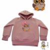 TUT Hoodie Sweatshirt Long Sleeve Kid Pastel Pink T1HOK06PP00020 front Printed Cute Owl