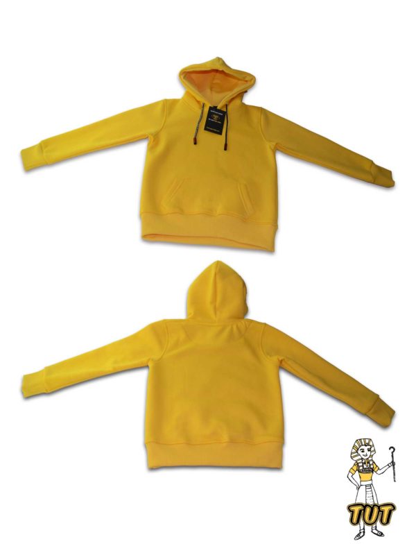 TUT Hoodie Sweatshirt Long Sleeve Kid 06 Yellow T1HOK06YL00000 Front and back Character Egyptian Kings Ticket Cord