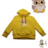 TUT Hoodie Sweatshirt Long Sleeve Kid Yellow T1HOK06YL00020 front Printed Cute Owl