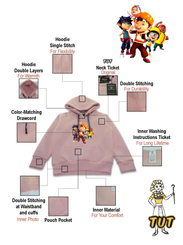 TUT-Hoodie-Sweatshirt-Long-Sleeve-Kid-Pastel-Pink-T1HOK00PP00067-Front-printed-BoBoiBoy-with-product-specifications