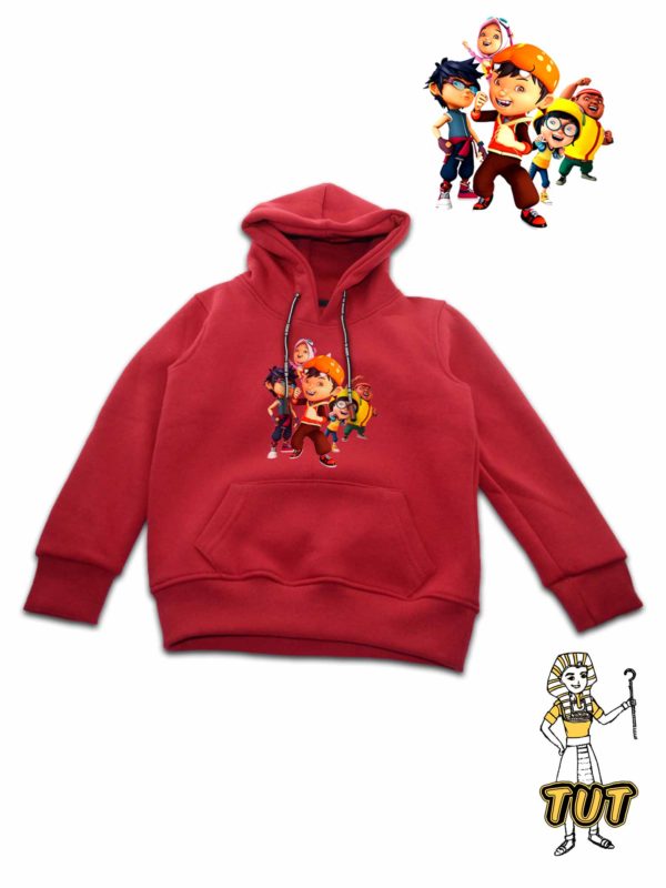 TUT-Hoodie-Sweatshirt-Long-Sleeve-Kid-Red-T1HOK00RD00067-Front-printed-BoBoiBoy