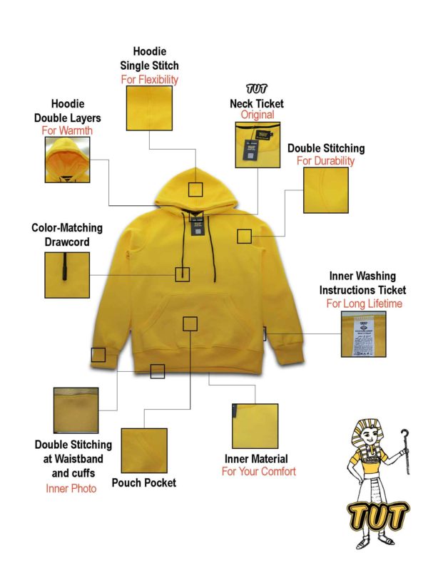 TUT Hoodie Sweatshirt Long Sleeve men size M Yellow T1HOMM0YL00000 Front Product Details neck original double stitching for durability inner washing instructions long lifetime material your comfort pouch pocket waistband and cuffs photo color matching draw cord layers warmth single stitch flexibility
