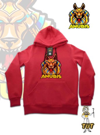 TUT-Hoodie-Sweatshirt-Long-Sleeve-Men-Red-T1HOM00RD00002-Front-printed-Ancient-Egypt-Anubis-Head