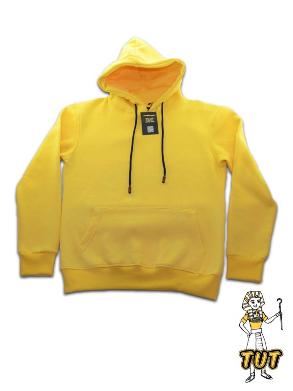 TUT Hoodie Sweatshirt Long Sleeve Women L Yellow T1HOWL0YL00000 Front Character Egyptian Kings Ticket Cord