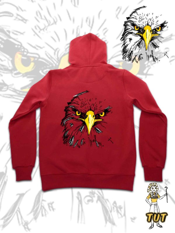 TUT-Hoodie-Sweatshirt-Long-Sleeve-Men-Red-T1HOM00RD00019-Back-Printed-Eagle