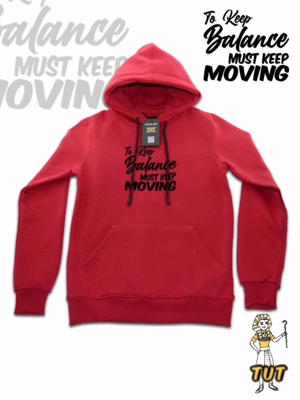 TUT-Hoodie-Sweatshirt-Long-Sleeve-Men-Red-T1HOM00RD00024-Front-printed-Sports-To-Keep-balance-must-keep-moving