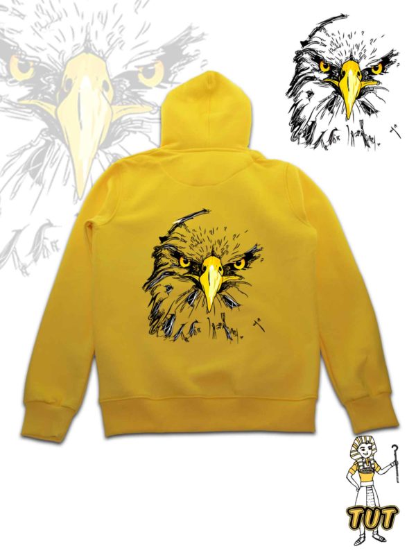 TUT-Hoodie-Sweatshirt-Long-Sleeve-Men-Yellow-T1HOM00YL00019-Back-Printed-Eagle