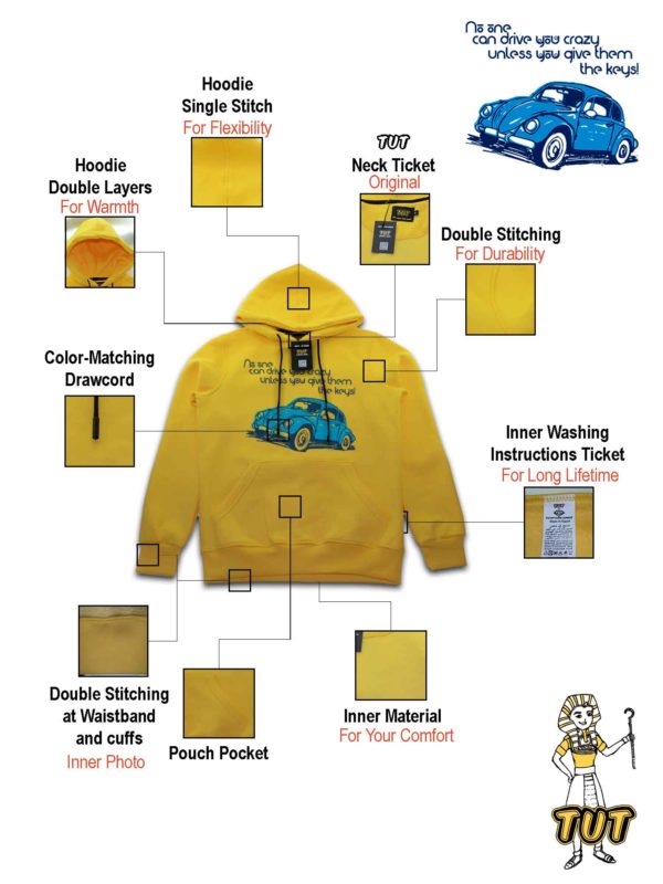 TUT-Hoodie-Sweatshirt-Long-Sleeve-Men-Yellow-T1HOM00YL00060-Blue-Beatle-Car-No-one-can-drive-you-crazy-with-details