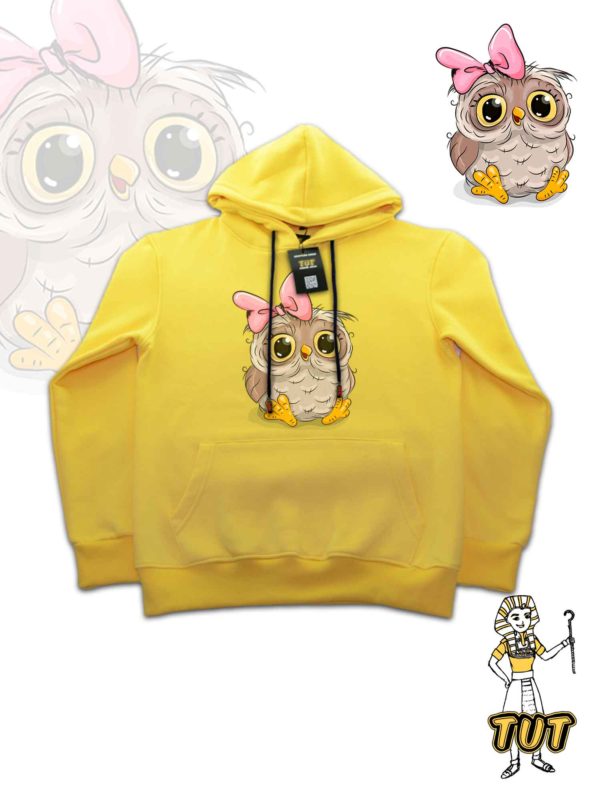 TUT-Hoodie-Sweatshirt-Long-Sleeve-Women-Yellow-T1HOW00YL00020-Cute-Owl