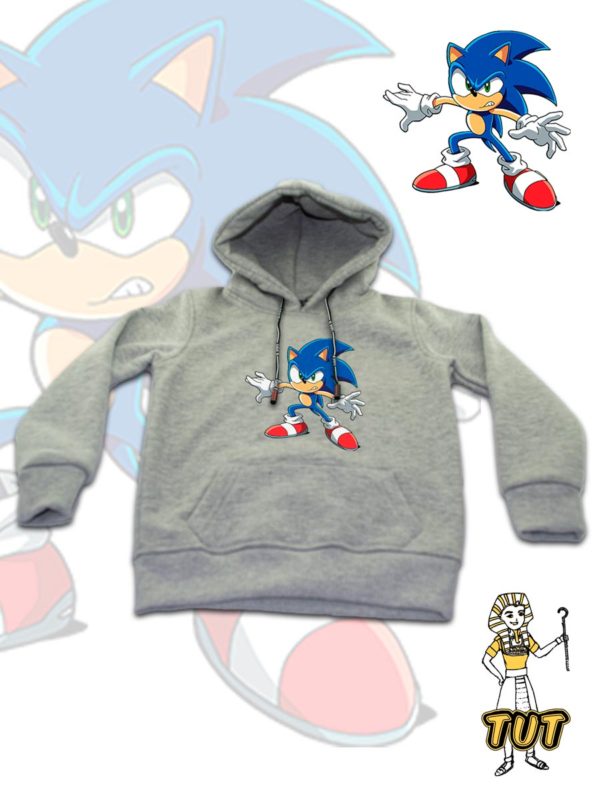 TUT-Hoodie-Sweatshirt-Long-Sleeve-Kids-Gray-T1HOK00GR000117-Front-printed-Games-Angry-Sonic