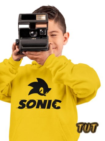 TUT-Hoodie-Sweatshirt-Long-Sleeve-Kids-Yellow-T1HOK00YL000113-Front-printed-Games-Sonic-Logo-Kids-Model