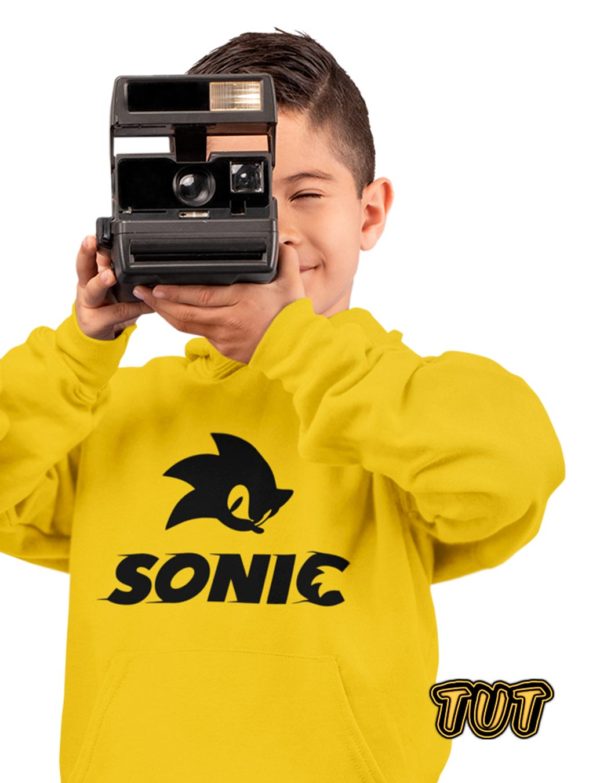TUT-Hoodie-Sweatshirt-Long-Sleeve-Kids-Yellow-T1HOK00YL000113-Front-printed-Games-Sonic-Logo-Kids-Model
