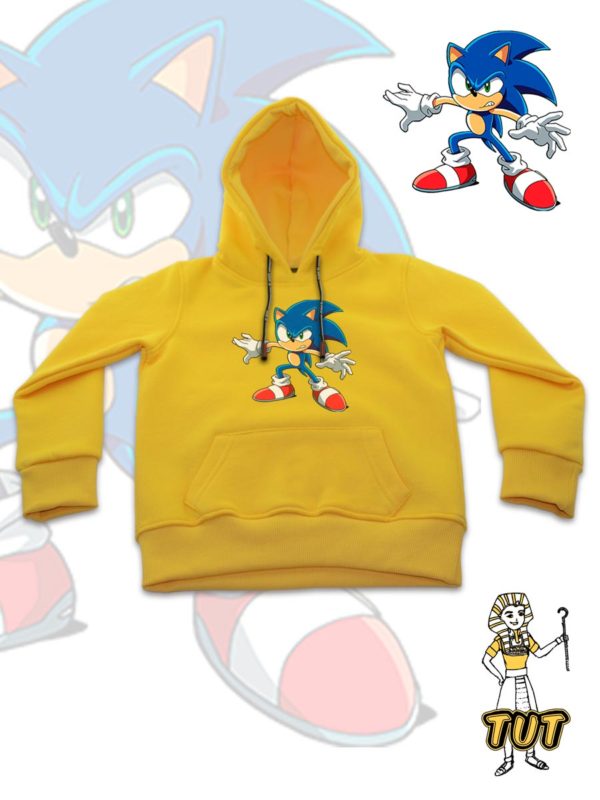 TUT-Hoodie-Sweatshirt-Long-Sleeve-Kids-Yellow-T1HOK00YL000117-Front-printed-Games-Angry-Sonic