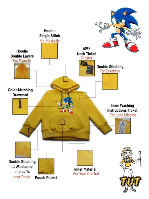 TUT-Hoodie-Sweatshirt-Long-Sleeve-Kids-Yellow-T1HOK00YL000117-Front-printed-Games-Angry-Sonic-with-details