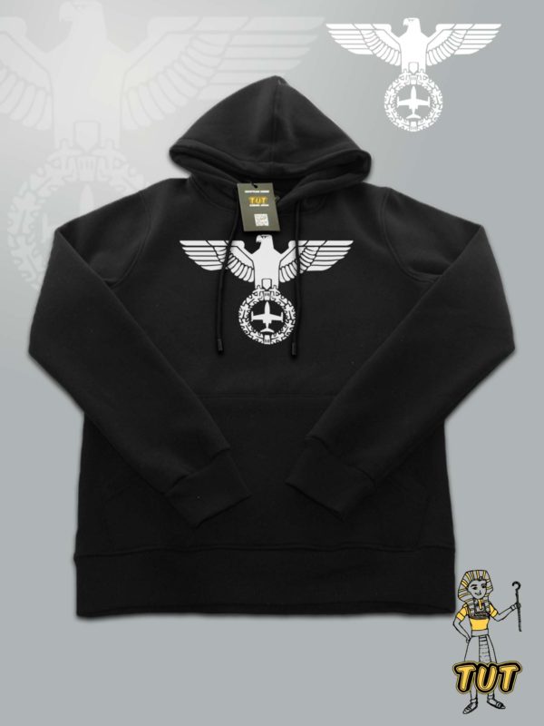 TUT-Hoodie-Sweatshirt-Long-Sleeve-Men-Black-T1HOM00BK00084-Front-Printed-Animals-Germany-Eagle