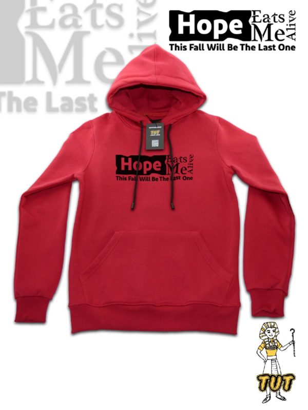 TUT-Hoodie-Sweatshirt-Long-Sleeve-Men-Red-T1HOM00RD00083-Quotations-Front-printed-Hope-Eats-Me-Alive