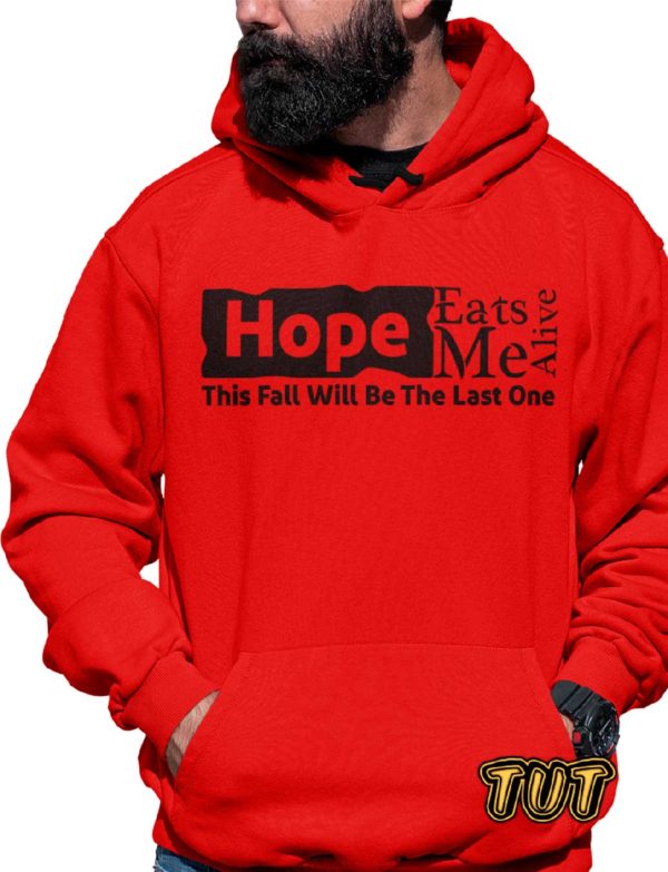 TUT-Hoodie-Sweatshirt-Long-Sleeve-Men-Red-T1HOM00RD00083-Quotations-Front-printed-Hope-Eats-Me-Alive-Model