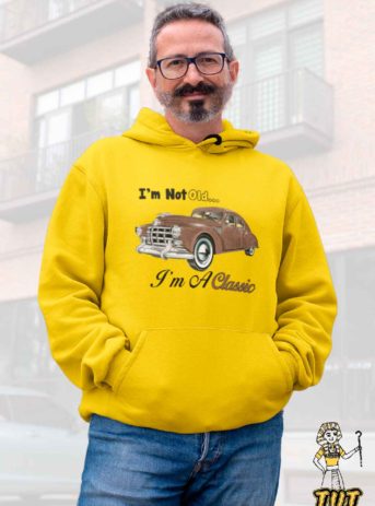 TUT-Hoodie-Sweatshirt-Long-Sleeve-Men-Yellow-T1HOM00YL00055-Brown-Vintage-car-Im-A-Classic-Model