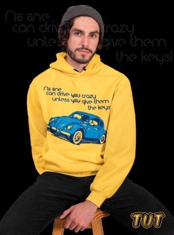 TUT-Hoodie-Sweatshirt-Long-Sleeve-Men-Yellow-T1HOM00YL00060-Blue-Beatle-Car-No-one-can-drive-you-crazy-model