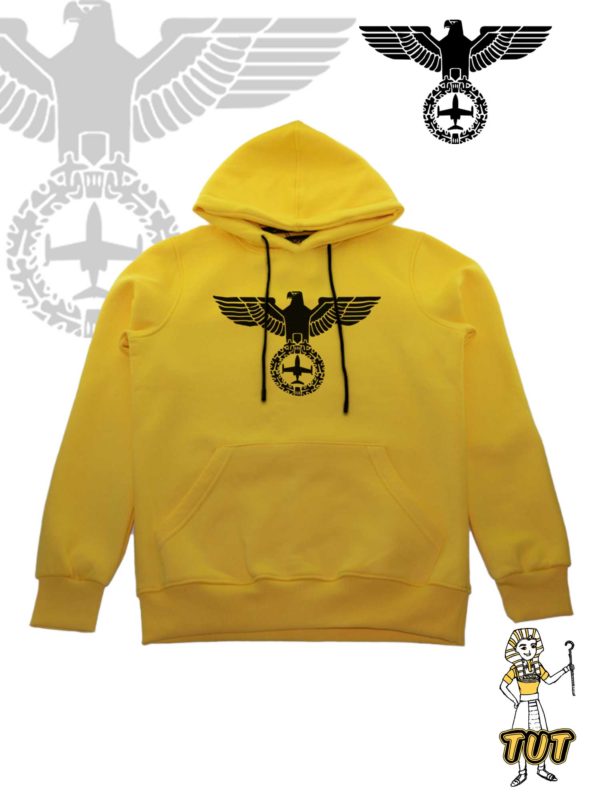 TUT-Hoodie-Sweatshirt-Long-Sleeve-Men-Yellow-T1HOM00YL00084-Front-Printed-Animals-Germany-Eagle