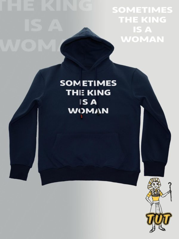 TUT-Hoodie-Sweatshirt-Long-Sleeve-Women-Blue-Black-T1HOW00BB00092-Quotations-The-king-is-Woman