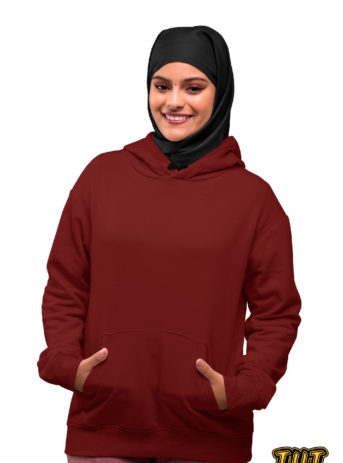 TUT-Hoodie-Sweatshirt-Long-Sleeve-Women-L-Maroon-T1HOW3XMR00000-Front6-Model