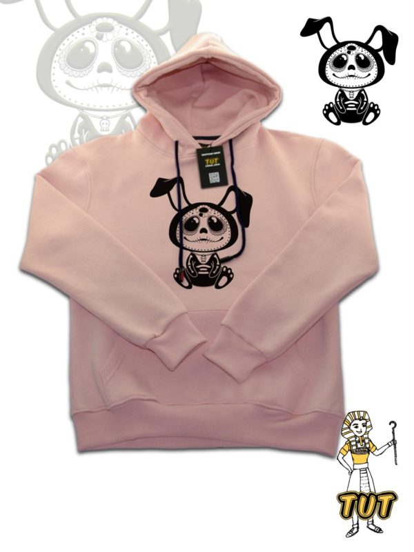 TUT-Hoodie-Sweatshirt-Long-Sleeve-Women-Pastel-Pastel-Pink-T1HOW00PP00101-front-printed-Horror-Cute-Rabbit