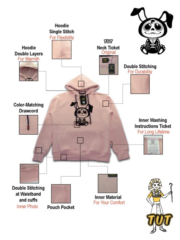 TUT-Hoodie-Sweatshirt-Long-Sleeve-Women-Pastel-Pastel-Pink-T1HOW00PP00101-front-printed-Horror-Cute-Rabbit-Specifications