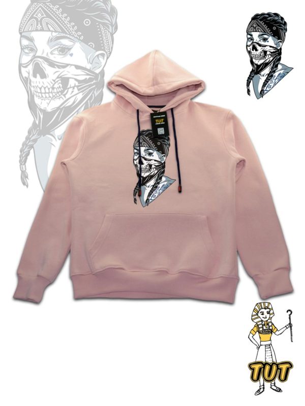 TUT-Hoodie-Sweatshirt-Long-Sleeve-Women-Pastel-Pastel-Pink-T1HOW00PP0099-front-printed-Horror-Chicano-girl-with-bandana-1