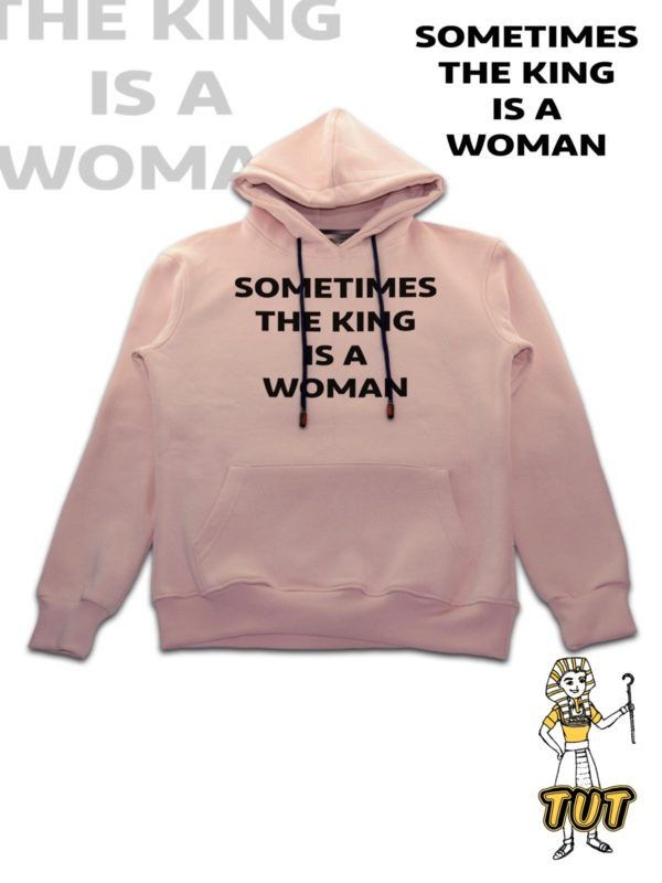 TUT-Hoodie-Sweatshirt-Long-Sleeve-Women-Pastel-Pink-T1HOW00PP00092-Quotations-The-king-is-Woman