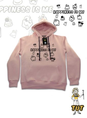 TUT-Hoodie-Sweatshirt-Long-Sleeve-Women-Pastel-Pink-T1HOW00PP00111-front-printed-Quotations-Happiness-Is-Me