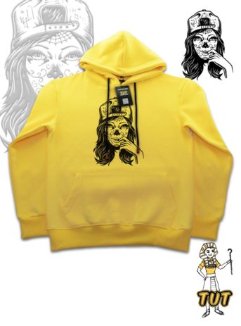 TUT-Hoodie-Sweatshirt-Long-Sleeve-Women-Pastel-Yellow-T1HOW00YL00100-front-printed-Arts-California-Girl