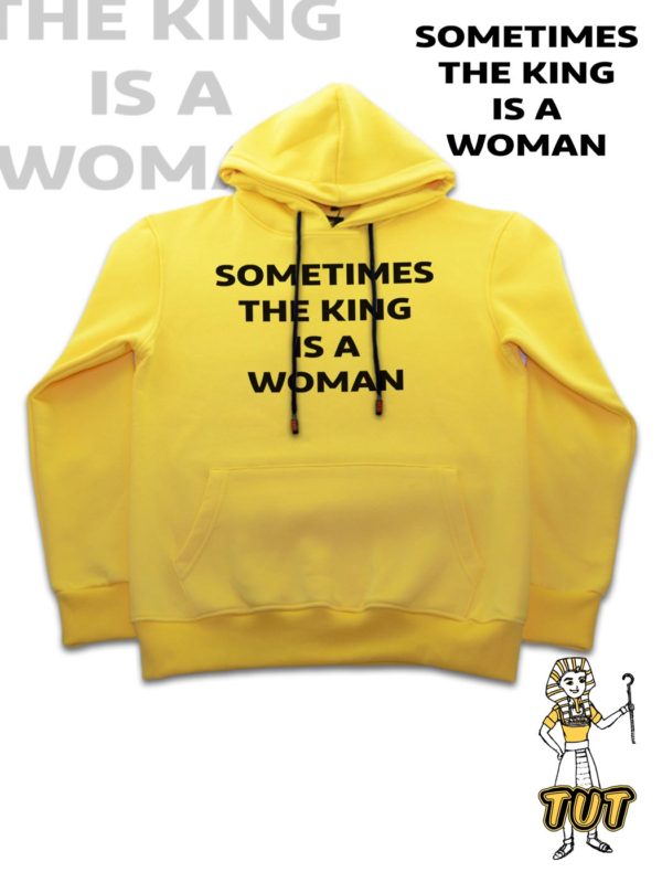 TUT-Hoodie-Sweatshirt-Long-Sleeve-Women-Yellow-T1HOW00YL00092-Quotations-The-king-is-Woman