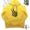 TUT-Hoodie-Sweatshirt-Long-Sleeve-Women-Yellow-T1HOW00YL00093-front-printed-Horror-Skeleton-Hand