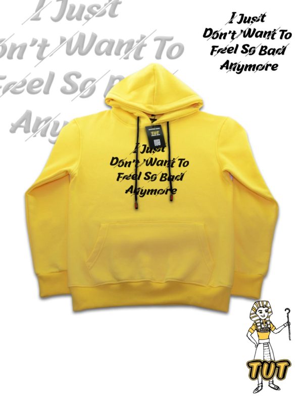 TUT-Hoodie-Sweatshirt-Long-Sleeve-Women-Yellow-T1HOW00YL00110-front-printed-Quotations-I-Just-Dont-want-to-feel