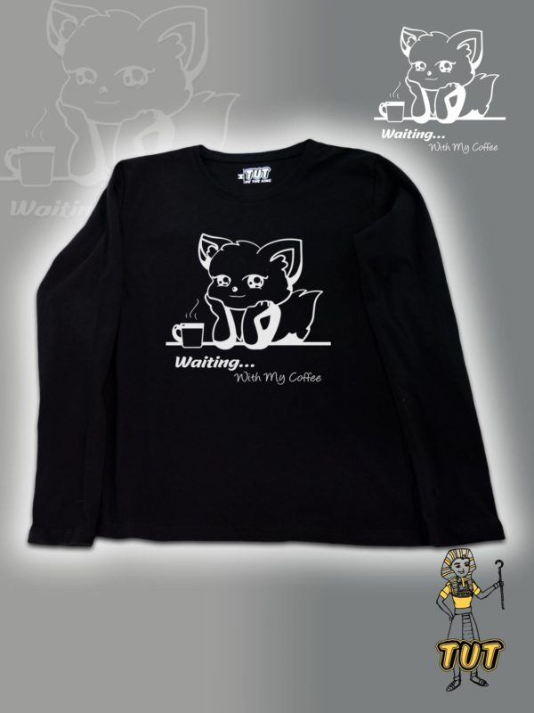 TUT-Slim-Fit-Round-T-Shirt-Long-Sleeve-Women-Black-T2RLW00BK00119-Printed-Fox-Coffee-Front