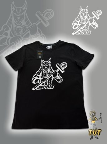 TUT-Slim-Fit-Round-T-Shirt-Short-Sleeve-Men-Black-T2RTM00BK00120-Front-Printed-Anubis-Guard