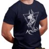 TUT-Slim-Fit-Round-T-Shirt-Short-Sleeve-Men-Blue-Black-T2RTM00BB00121-Front-Printed-Anubis-Underworld-Model
