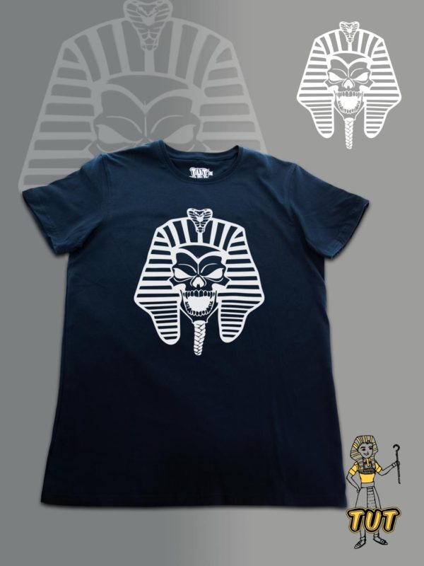 TUT-Slim-Fit-Round-T-Shirt-Short-Sleeve-Men-Blue-Black-T2RTM00BB00124-Front-Printed-tut-Skull