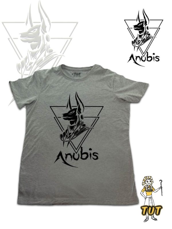 TUT-Slim-Fit-Round-T-Shirt-Short-Sleeve-Men-Gray-T2RTM00GR00121-Front-Printed-Anubis-Underworld