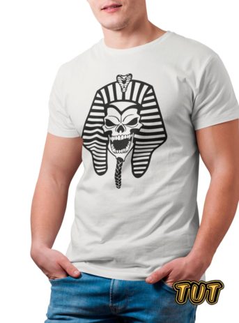 TUT-Slim-Fit-Round-T-Shirt-Short-Sleeve-Men-Off-White-T2RTM00OW00124-Front-Printed-tut-Skull-Model