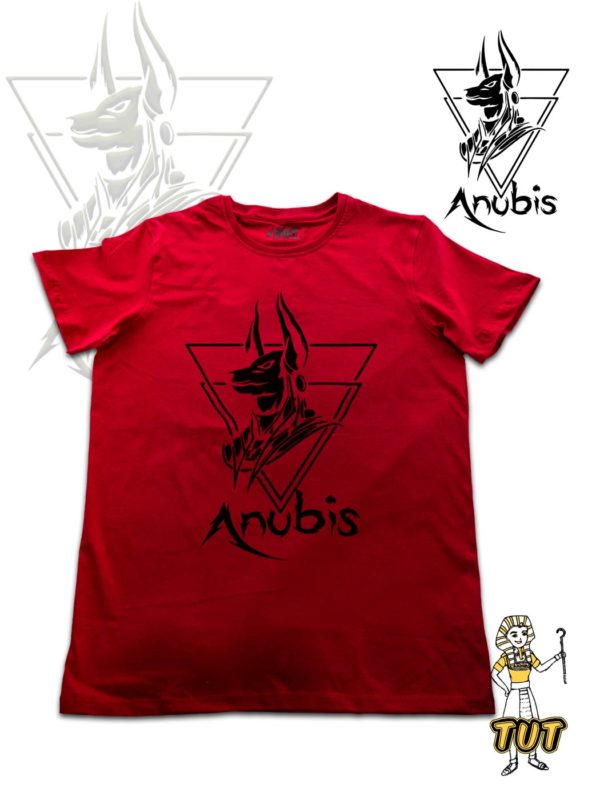 TUT-Slim-Fit-Round-T-Shirt-Short-Sleeve-Men-Red-T2RTM00RD00121-Front-Printed-Anubis-Underworld