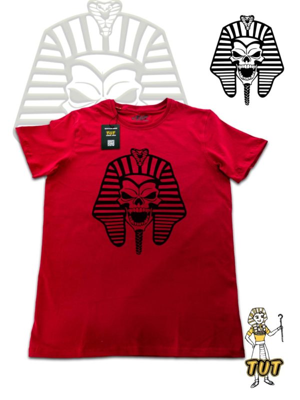TUT-Slim-Fit-Round-T-Shirt-Short-Sleeve-Men-Red-T2RTM00RD00124-Front-Printed-tut-Skull