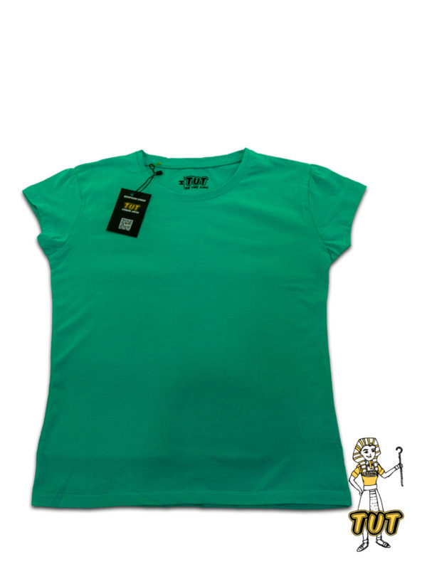 TUT-Slim-Fit-Round-T-Shirt-Short-Sleeve-Women-Aquamarine-T2RTW00AM00000-Front
