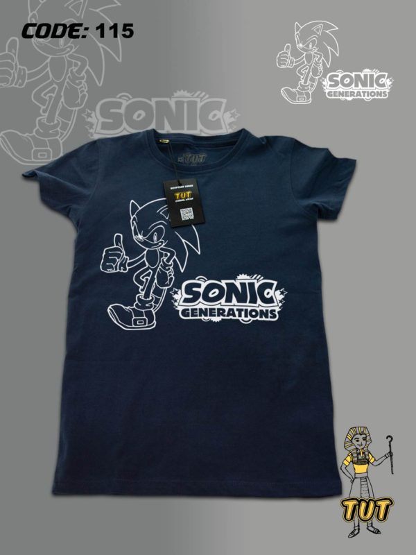 TUT-Round-Cotton-T-Shirt-Short-Sleeve-Kids-Blue-Black-T2RTK00BB00115-Printed-Sonic-Generations
