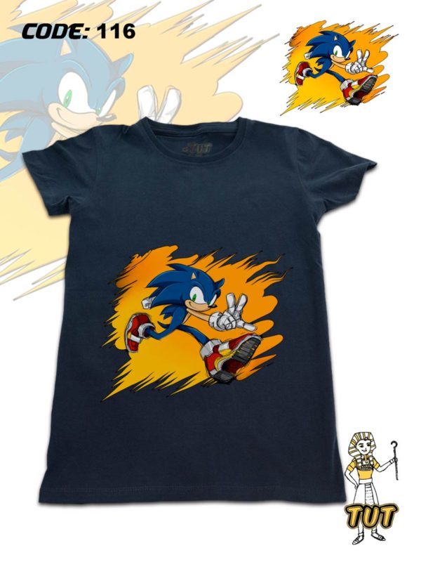 TUT-Round-Cotton-T-Shirt-Short-Sleeve-Kids-Blue-Black-T2RTK00BB00116-Printed-Sonic-Hedgehog