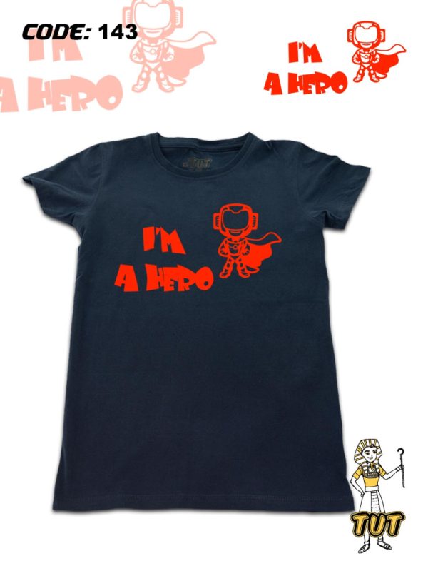 TUT-Round-Cotton-T-Shirt-Short-Sleeve-Kids-Blue-Black-T2RTK00BB00143-Printed-Im-Hero